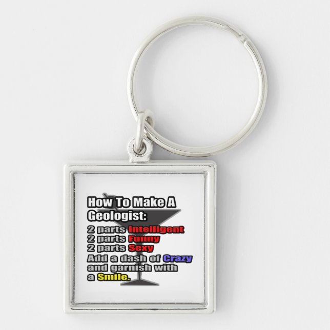 Så här gör du en geolog fyrkantig silverfärgad nyckelring (Framsidan)