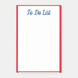 Så här gör du för att lista röd Kant blå Post-it Block