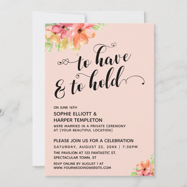 Så här har och håller du  Blommigtar för hearerna Inbjudningar (Framsida)