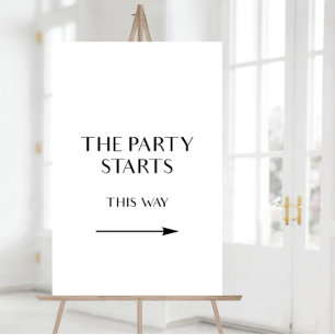 Så här kommer du till party-tecknet, riktningspile poster