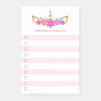 Så här listar du Personligen Unicorn Flowers Post-it Block