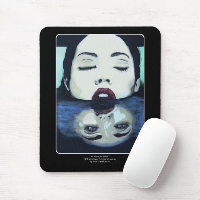 "Så här nedan", målning på en Musmatta (Med mus)