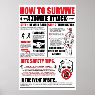 Så här Överlever du en Zombie-attack Poster