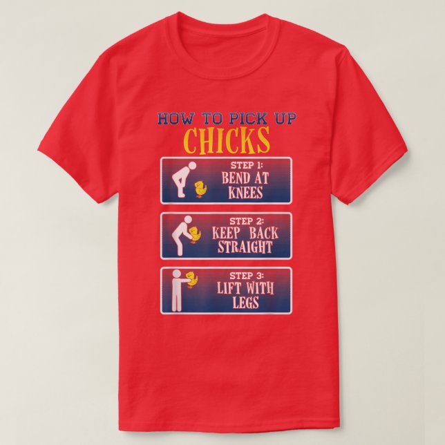 Så här Plockor du upp Chickar från Funny Chicken T Shirt (Design framsida)