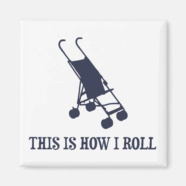 Så här rullar jag Baby Barnvagn Magnet (Framsidan)
