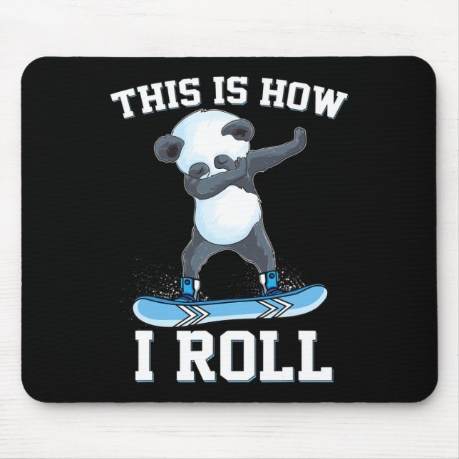 Så här rullar jag Dabbing Panda Snowboarding Snö Musmatta (Framsidan)