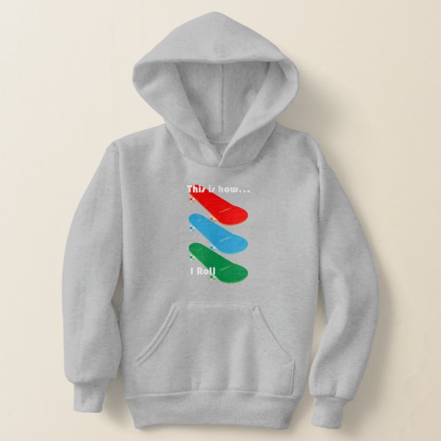 Så här rullar jag design - barnens Pullover Hoodie T Shirt (Laydown)