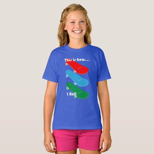 Så här rullar jag Design - Flickors Basic T-Shirt (Hel framsida)