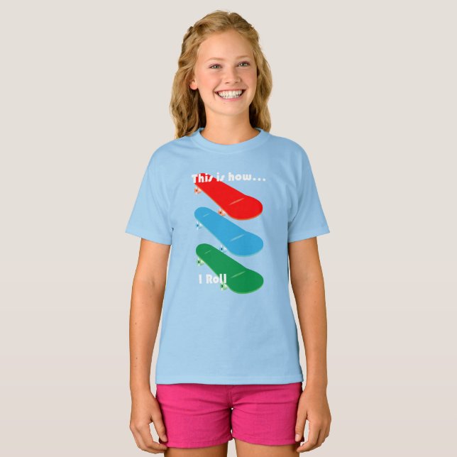 Så här rullar jag Design - Flickors Basic T-Shirt (Hel framsida)