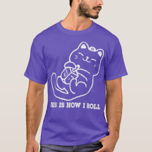 Så här rullar jag Dreidel Game Funny Jewish Cat M T Shirt