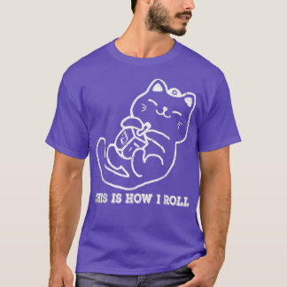 Så här rullar jag Dreidel Game Funny Jewish Cat M T Shirt