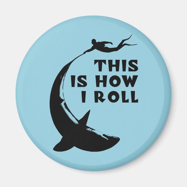 Så här rullar jag - Dyka med haj Magnet (Framsidan)