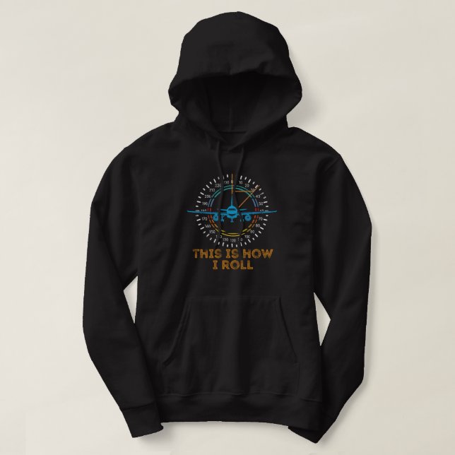 Så här rullar jag flygplanet Pilot Shirt Aviation Hoodie (Design framsida)