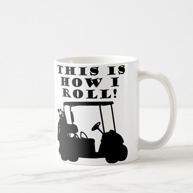 Så här rullar jag Golf Cart Funny Mug Kaffemugg (Höger)