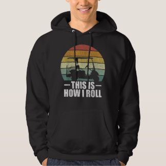 Så här rullar jag Golf Gift Funny Golfers Retro G Hoodie