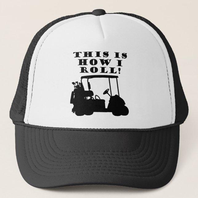 Så här rullar jag golfkärra rolig basebollmössa ha keps (Framsida)
