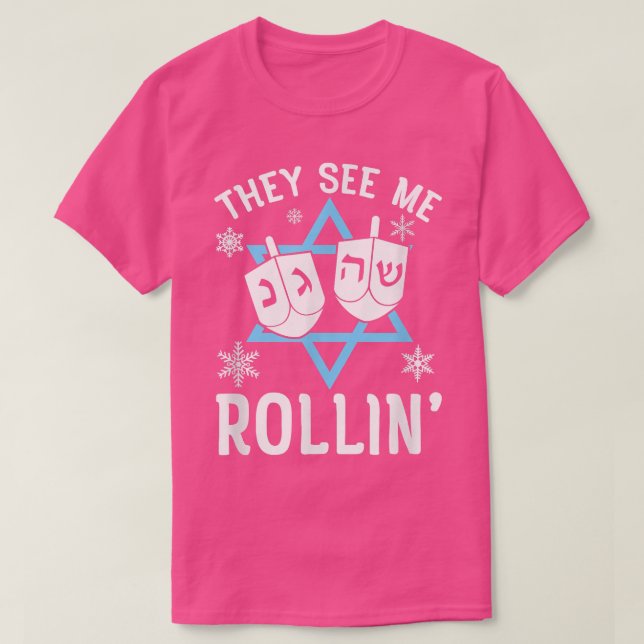 Så här rullar jag Hanukkah Dab Dreidel Chanukah T Shirt (Design framsida)