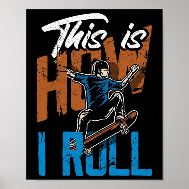 Så här rullar jag - Rolig skateboardåkning  Poster (Framsidan)