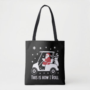 Så här rullar jag Roligt Santa kör golfcart Tygkasse