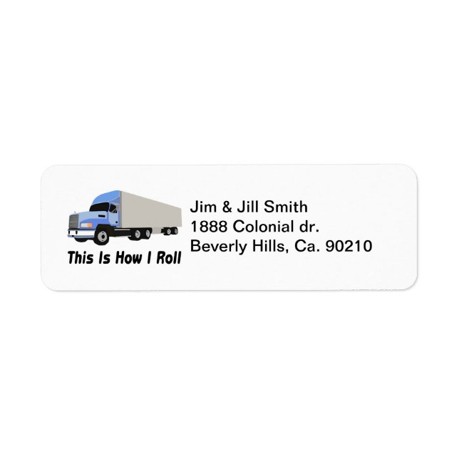 Så här rullar jag Semi Lastbil Returadress Etikett (Framsidan)