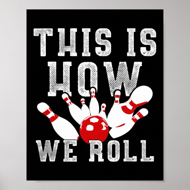 Så här rullar vi på Funny Bowling Poster (Framsidan)