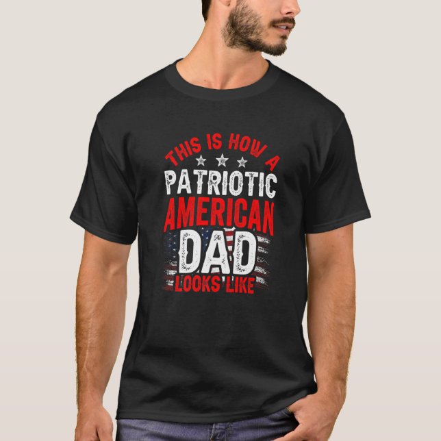 Så här ser det ut som en patriotisk amerikansk Pap T Shirt (Framsida)