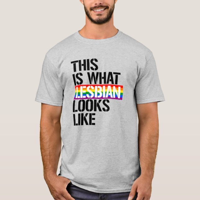 Så här ser Lesbisk ut T Shirt (Framsida)