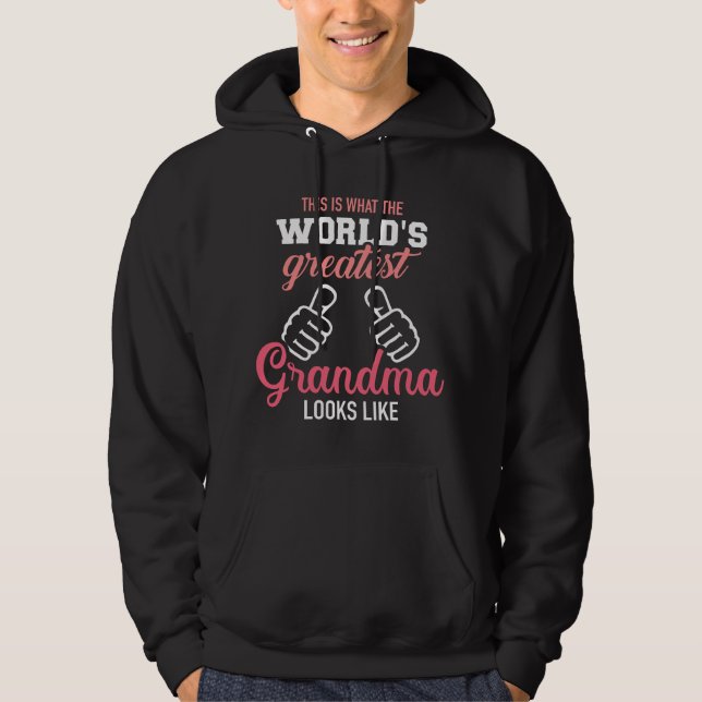 Så här ser världens bästa mormor ut  hoodie (Framsida)