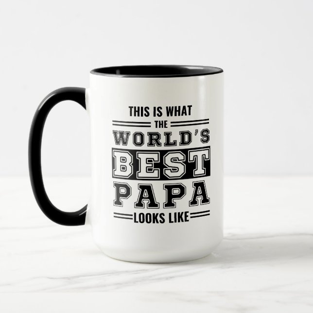 Så här ser världens bästa pappa ut mugg (Vänster)