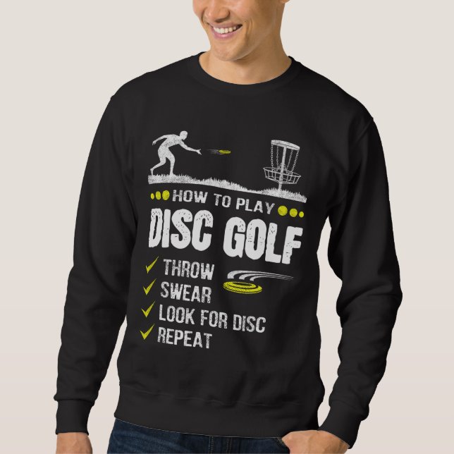Så här spelar du skivan Golf Frisbee Disk Golfer H Lång Ärmad Tröja (Framsida)