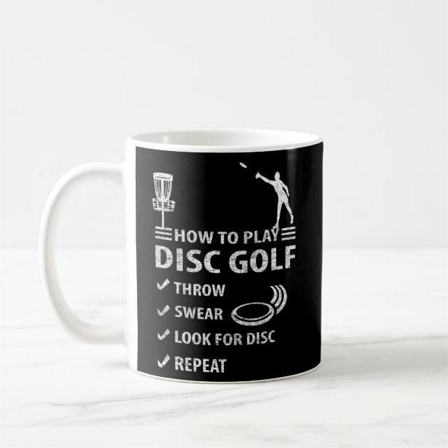 Så här spelar du upp en golf Frisbee Funny Swear D Kaffemugg (Vänster)