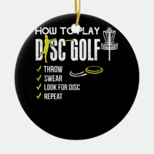 Så här spelar du upp skiva med golf Frisbee Disk H Julgransprydnad Keramik