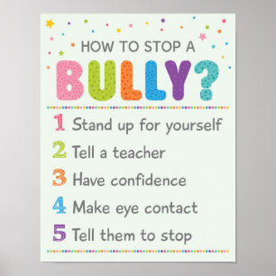 Så här stoppar du en Bully School Anti Bully Kampa Poster