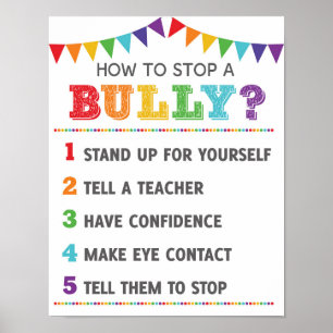 Så här stoppar du en Bully School Anti Bully Kampa Poster