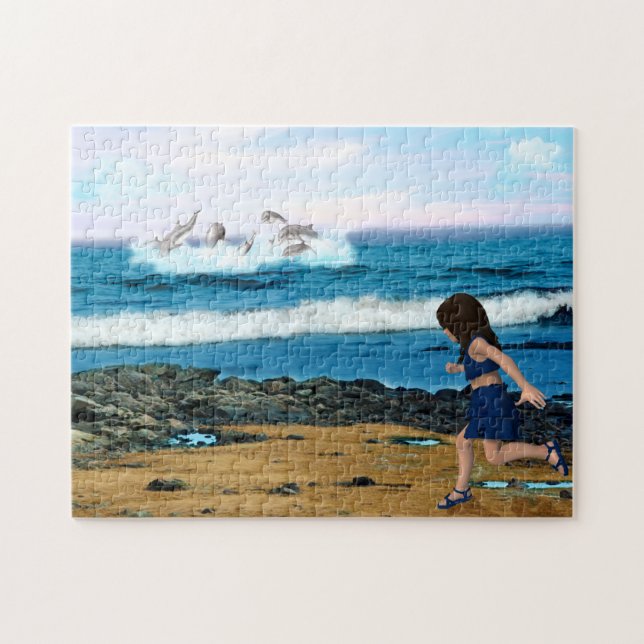 Så här visar du delfinerna pussel (Horisontell)