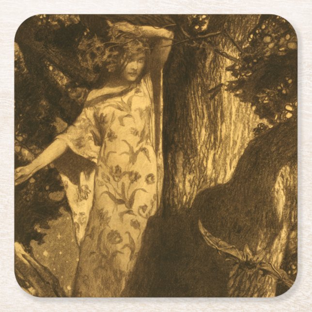 Så hemsökt Moonlight Guardians på natten Underlägg Papper Kvadrat (Framsidan)