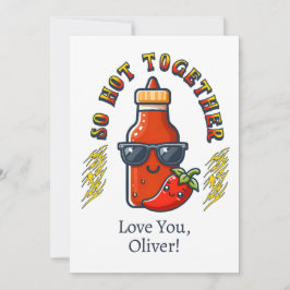 Så Het Tillsammans Hot Sauce Spicy Love Kort