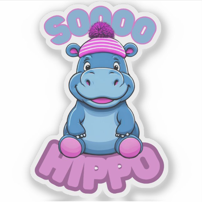 Så Hippo Sticker Klistermärken (Framsida)
