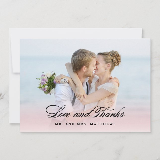 Så i Kärlek | Bröllop Tack Photo Kort (Framsida)