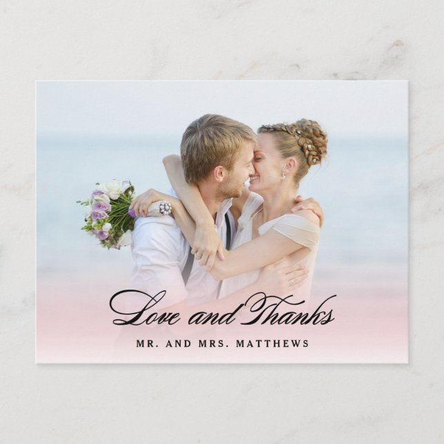 Så i Kärlek | Bröllop Tack Photo Vykort (Framsida)