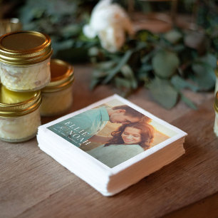 Så i Kärlek, enkelt Photo Bröllop Napkins Pappersservett