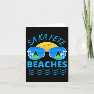 Sa Ka Fete Beacher - Saint Lucian Flagga Sungles B Kort