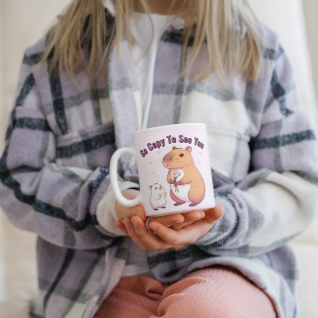 Så kapabel att träffa dig - Cute Capybara Art Kaffemugg (Skapare uppladdad)