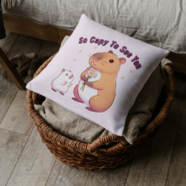 Så kapabel att träffa dig - Cute Capybara Art Kudde