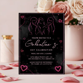 Så Kärlek Cute-frun Tonåring Girl Galentines Day H Inbjudningar
