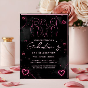 Så Kärlek Cute-frun Tonåring Girl Galentines Day H Inbjudningar