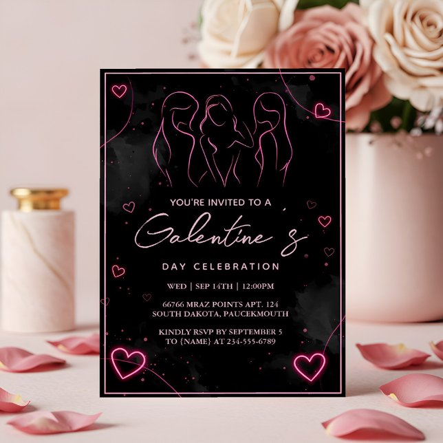 Så Kärlek Cute-frun Tonåring Girl Galentines Day H Inbjudningar (Skapare uppladdad)