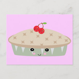 så kawaii cherry paj vykort