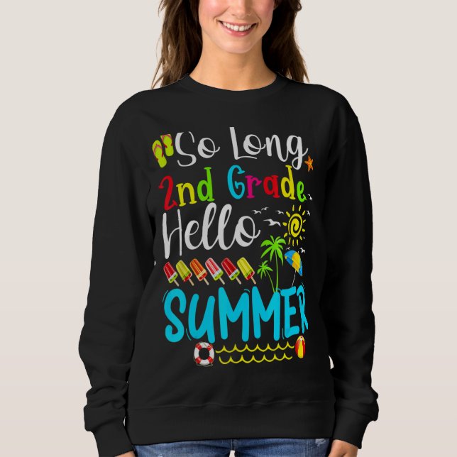 Så lång 2:a Klass Hej sommarlärare Student Kid T Shirt (Framsida)