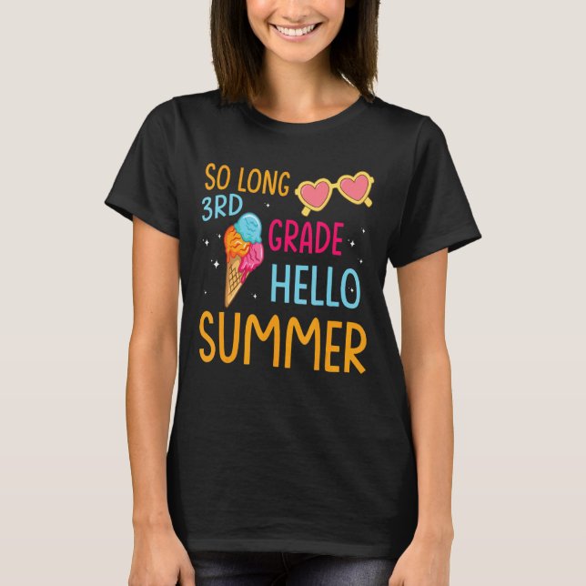 Så lång 3:e Klass Hej SommarBreak Helgdag Stude T Shirt (Framsida)